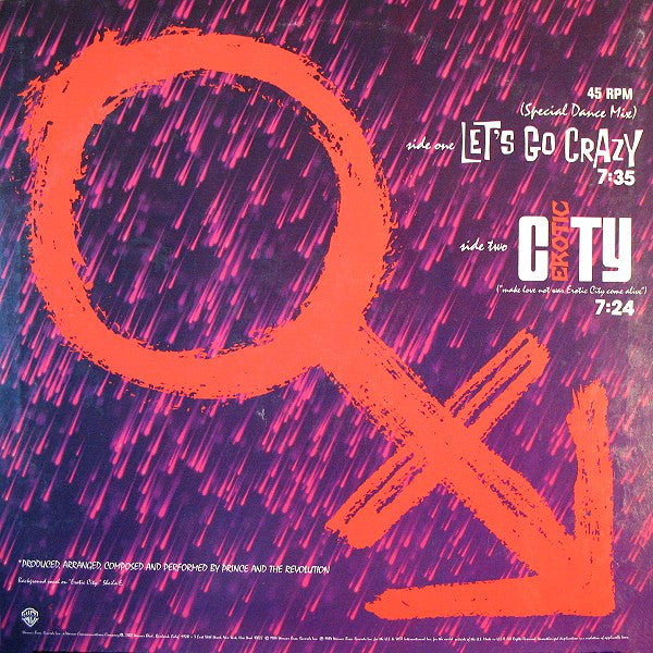 Prince And The Revolution : Let's Go Crazy (12", Maxi, ARC)