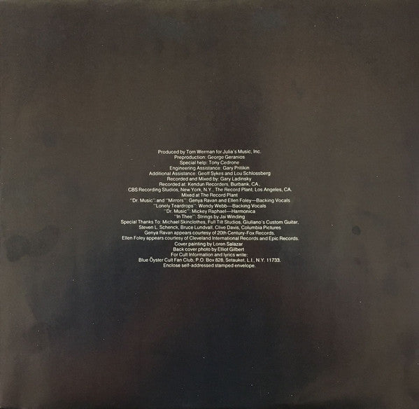Blue Öyster Cult : Mirrors (LP, Album, San)