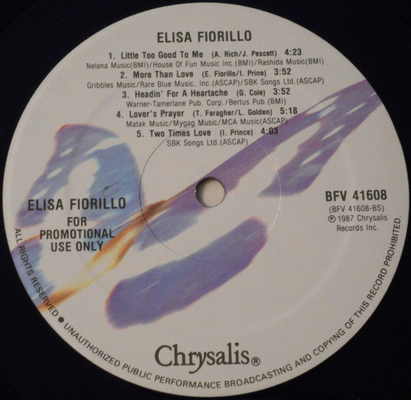 Elisa Fiorillo : Elisa Fiorillo (LP, Album, Promo)