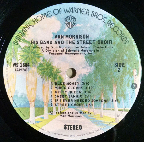 Van Morrison : His Band And The Street Choir (LP, Album, M/Print, RP, Gat)