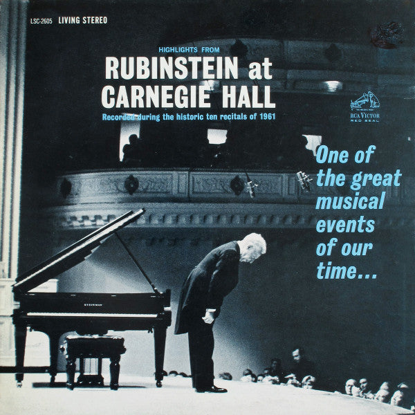 Rubinstein* : Highlights From Rubinstein At Carnegie Hall (LP, Album, Ind)