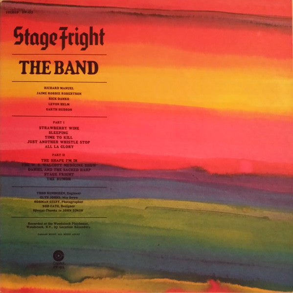 The Band : Stage Fright (LP, Album, Jac)