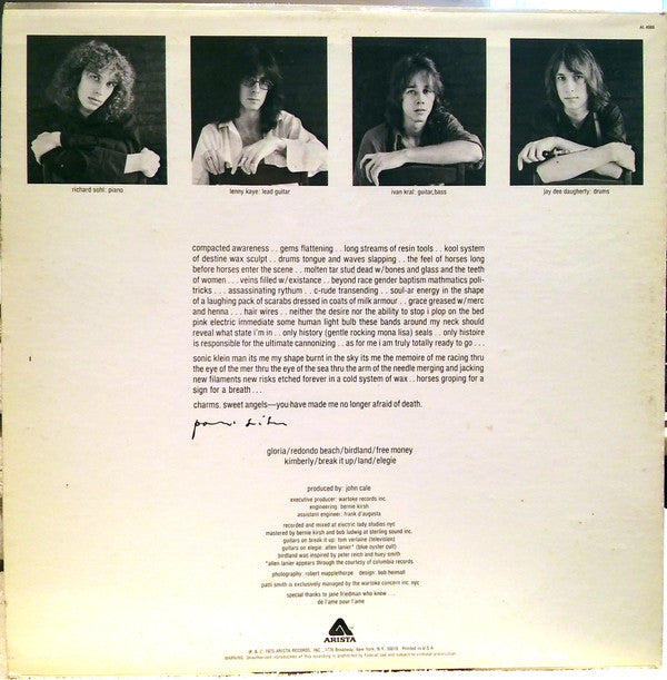 Patti Smith : Horses (LP, Album, Pet)
