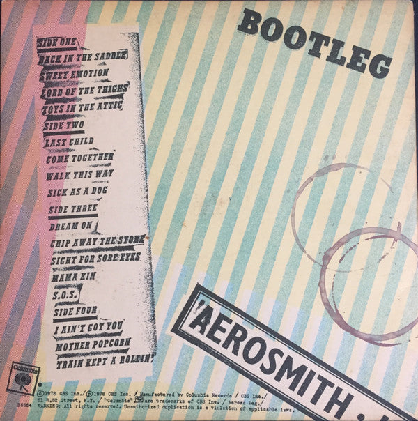 Aerosmith : Live! Bootleg (2xLP, Album, San)