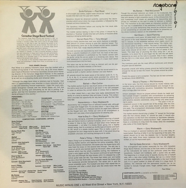 Canadian All Star Stage Band : Northern Lights / Music Minus One Drummer (LP)