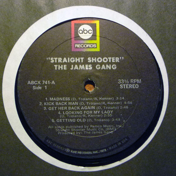 James Gang : Straight Shooter (LP, Album, Tru)