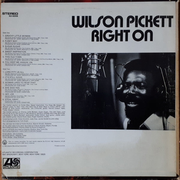 Wilson Pickett : Right On (LP, Album, DCW)