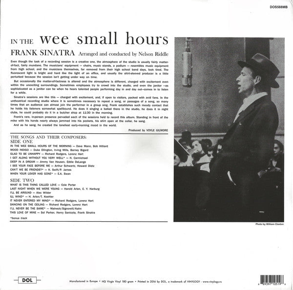 Frank Sinatra : In The Wee Small Hours (LP, Album, Mono, RE, Gre)