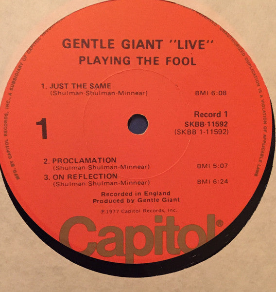 Gentle Giant : Playing The Fool (2xLP, Album, LA )