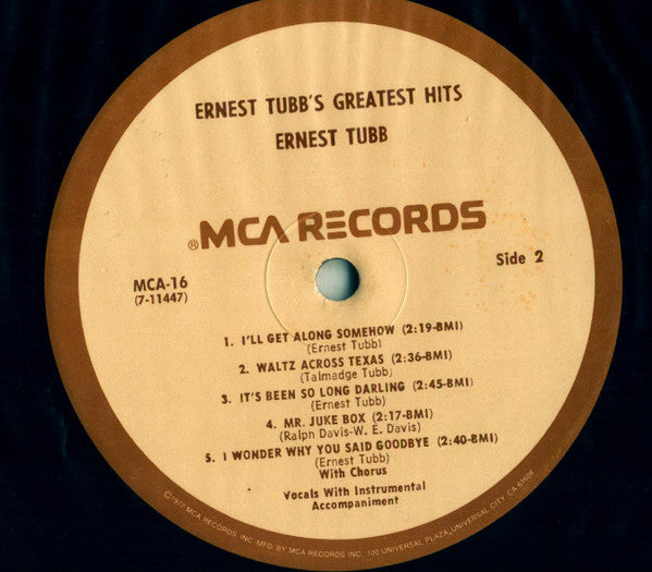 Ernest Tubb : Ernest Tubb's Greatest Hits (LP, Comp, RE)