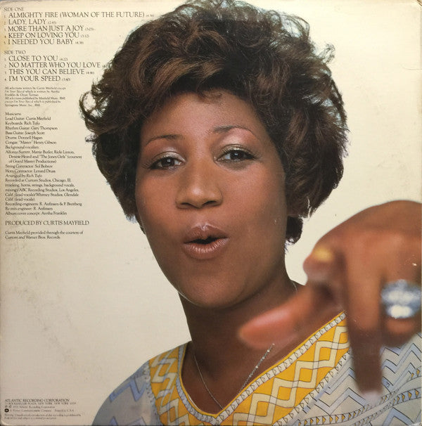 Aretha Franklin : Almighty Fire (LP, Album, RI,)