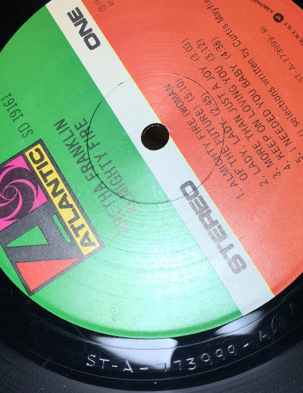 Aretha Franklin : Almighty Fire (LP, Album, RI,)