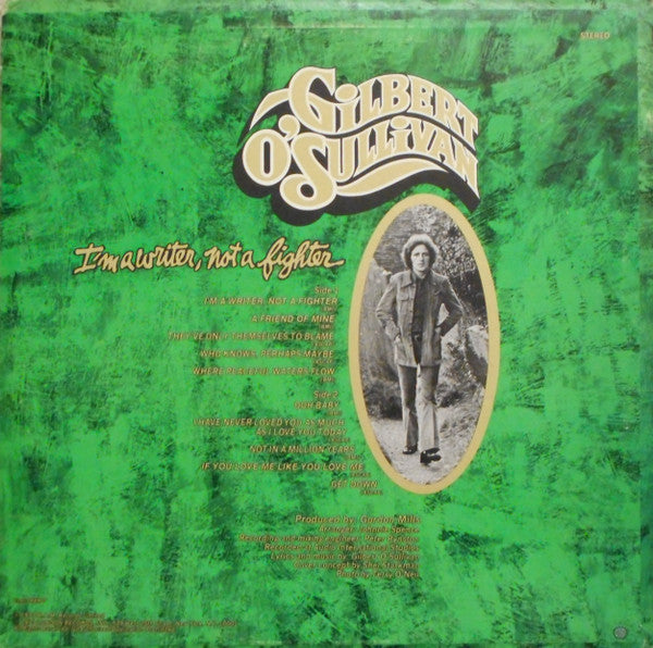Gilbert O'Sullivan : I'm A Writer, Not A Fighter (LP, Album, Club)