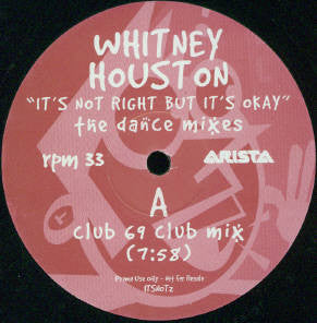 Whitney Houston : It's Not Right But It's Okay (The Dance Mixes) (2x12", Promo)