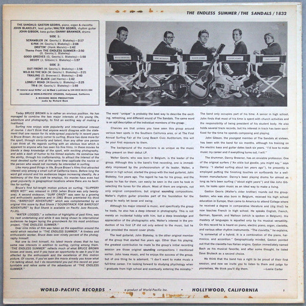 The Sandals : The Endless Summer (LP, Album, Roc)