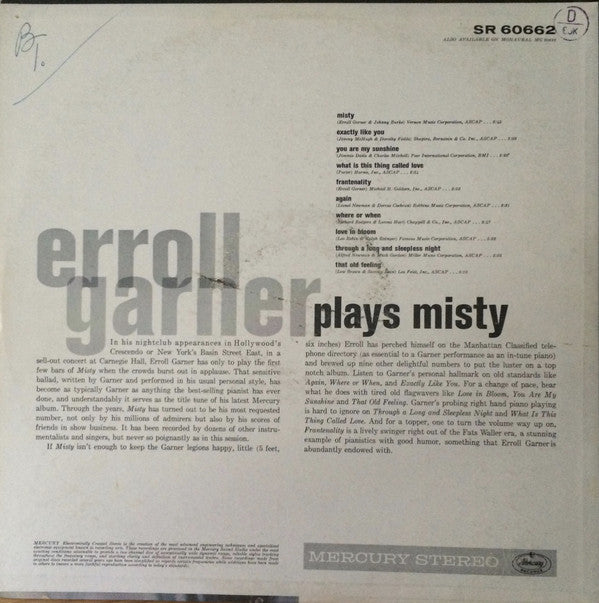 Erroll Garner : Erroll Garner Plays Misty (LP, Album, Bla)