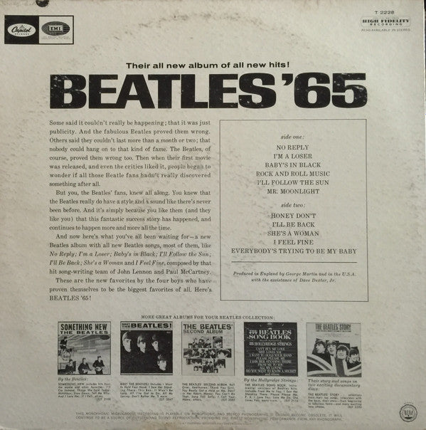 The Beatles : Beatles '65 (LP, Album, Mono, Los)