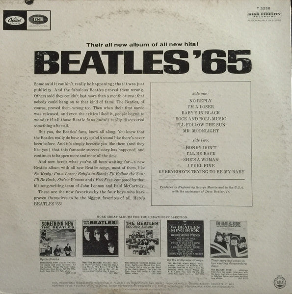 The Beatles : Beatles '65 (LP, Album, Mono, Los)