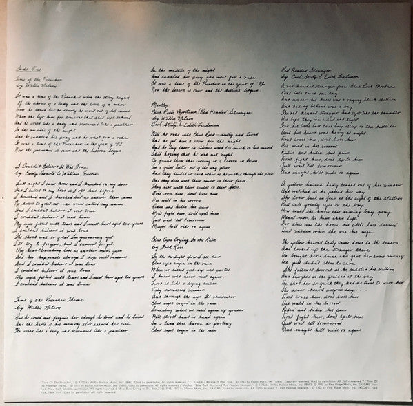 Willie Nelson : Red Headed Stranger (LP, Album, Ter)