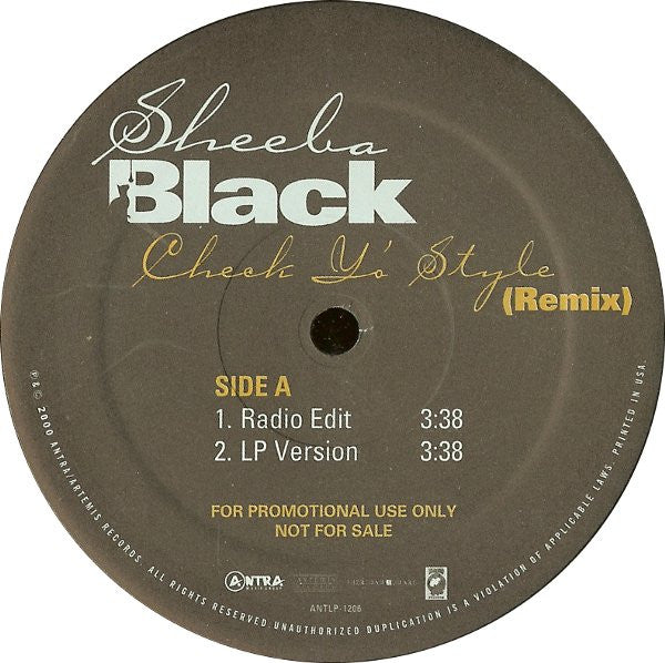 Sheeba Black : Check Yo' Style (Remix) (12", Promo)
