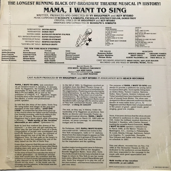 "Mama I Want To Sing" Cast : Mama I Want To Sing (LP, Album)