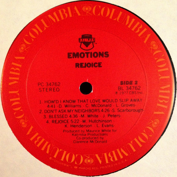 Emotions* : Rejoice (LP, Album, Gol)