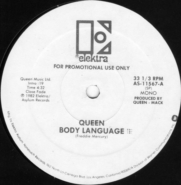 Queen : Body Language (12", Single, Mono, Promo)