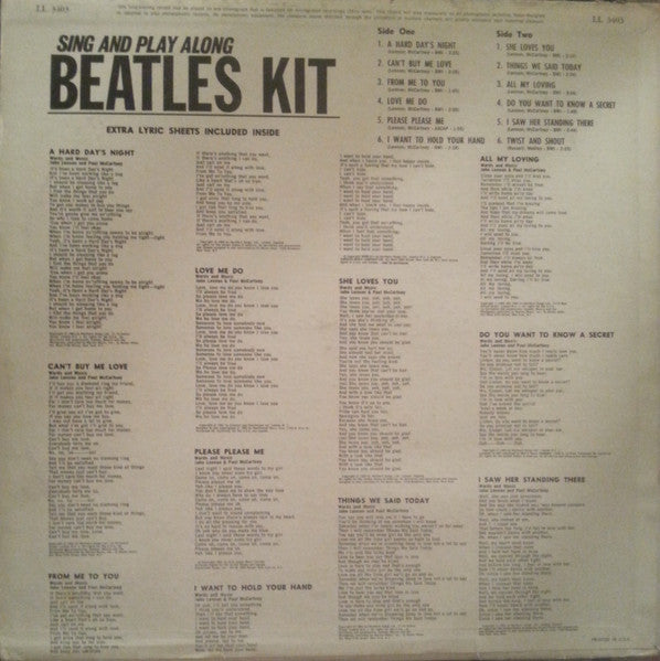 Unknown Artist : Sing And Play Along Beatles Kit (LP, Mono)