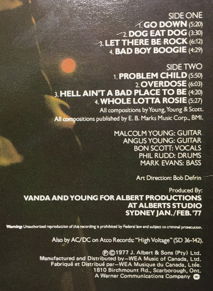 AC/DC : Let There Be Rock (LP, Album, RE, Imp)