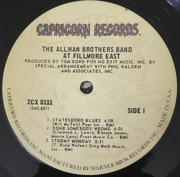 The Allman Brothers Band : At Fillmore East (2xLP, Album, RE, Win)