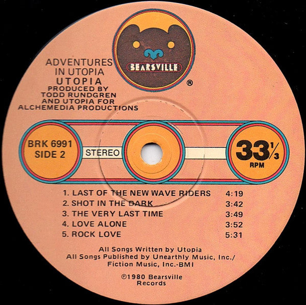 Utopia (5) : Adventures In Utopia (LP, Album, Win)