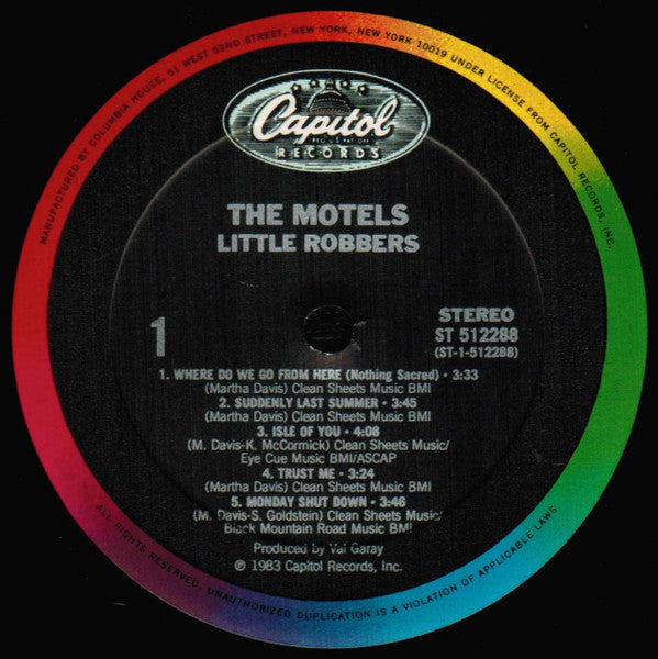 The Motels : Little Robbers (LP, Album, Club, Col)