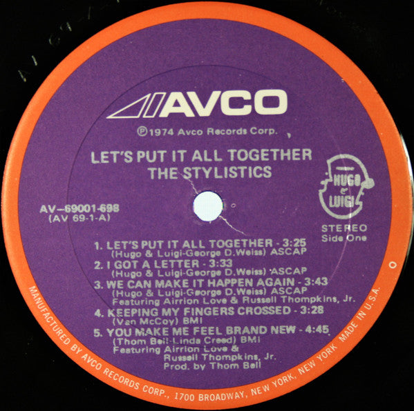 The Stylistics : Let's Put It All Together (LP, Album, Son)