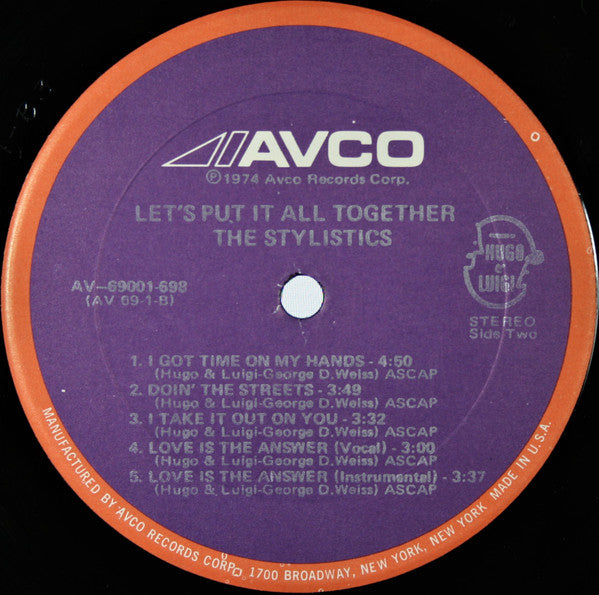 The Stylistics : Let's Put It All Together (LP, Album, Son)