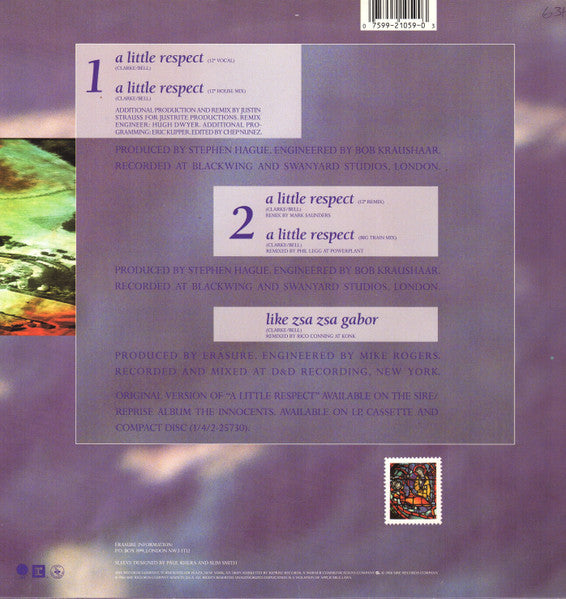 Erasure : A Little Respect (12", Maxi, Spe)