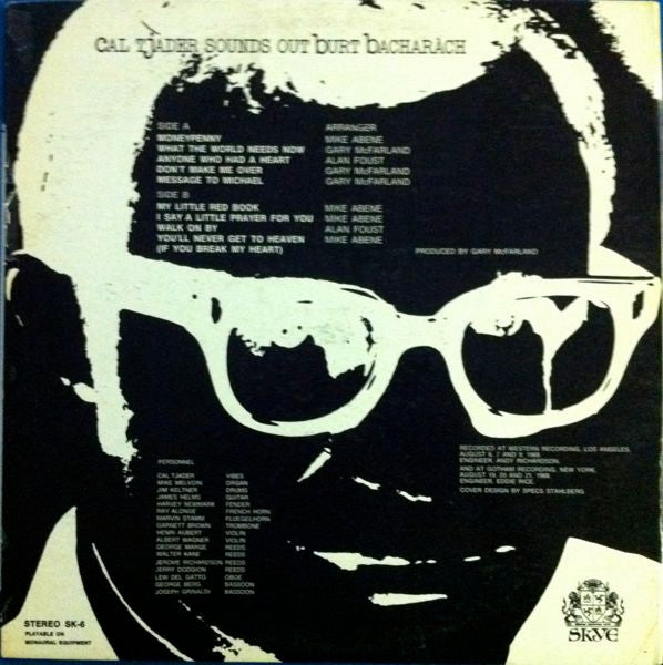 Cal Tjader : Cal Tjader Sounds Out Burt Bacharach (LP, Album, Gat)