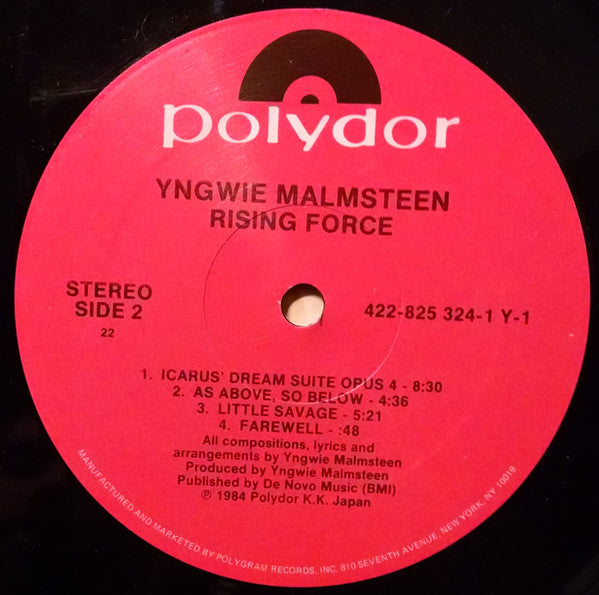 Yngwie Malmsteen : Rising Force (LP, Album, ARC)