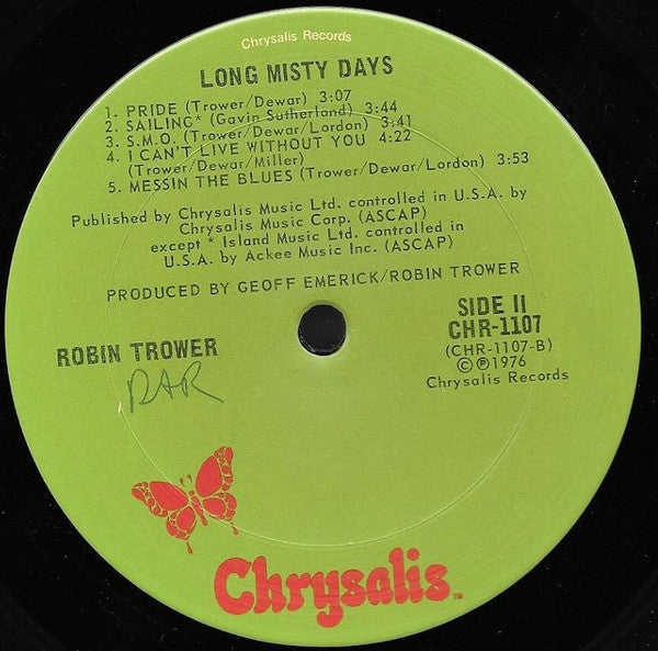Robin Trower : Long Misty Days (LP, Album, San)