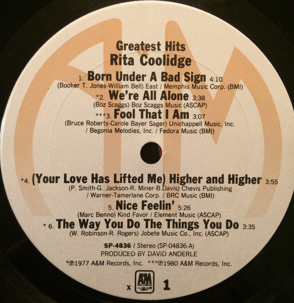Rita Coolidge : Greatest Hits (LP, Album, Comp, X -)