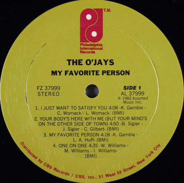 The O'Jays : My Favorite Person (LP, Album, Pit)