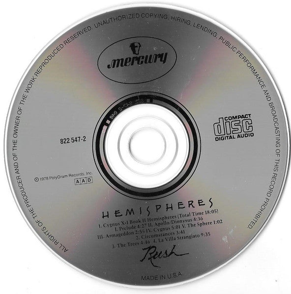Rush : Hemispheres (CD, Album, RE)