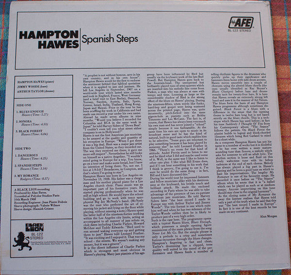 Hampton Hawes : Spanish Steps (LP, Album, Col)
