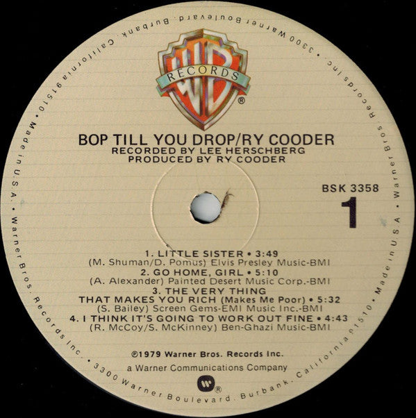 Ry Cooder : Bop Till You Drop (LP, Album)