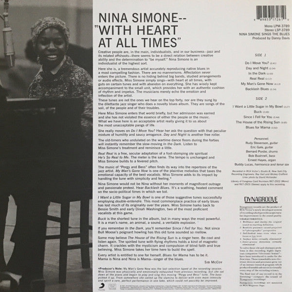 Nina Simone : Nina Simone Sings The Blues (LP, Album, Club, RE, Blu)