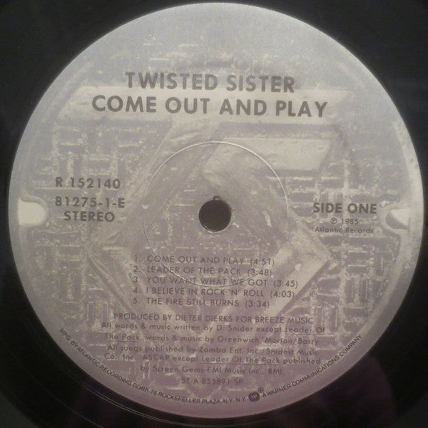 Twisted Sister : Come Out And Play (LP, Album, Club, Non)