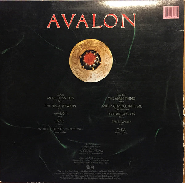 Roxy Music : Avalon (LP, Album, Jac)