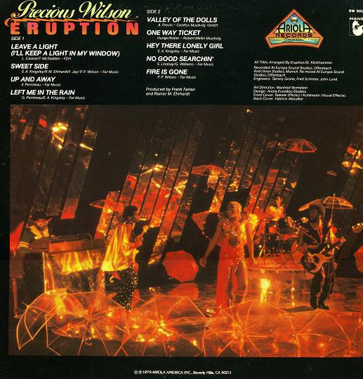 Precious Wilson & Eruption (4) : Leave A Light (LP, Album, Promo)