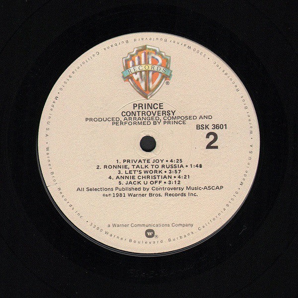 Prince : Controversy (LP, Album, Win)