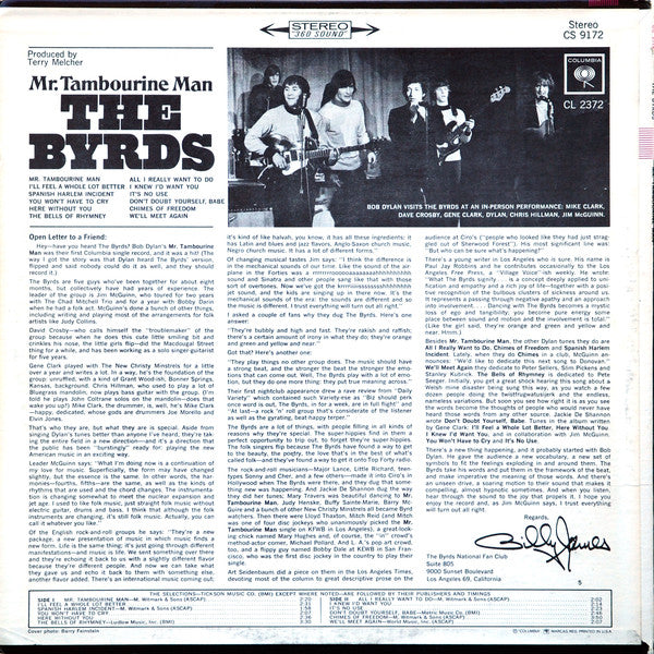 The Byrds : Mr. Tambourine Man (LP, Album, RP, Pit)