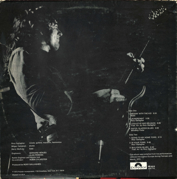 Rory Gallagher : Rory Gallagher Live! (LP, Album, Mon)